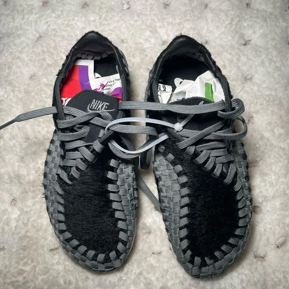 Nike | Air Footscape grosgrain-trimmed calf hair sneakers